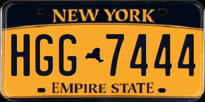 NY license plate HGG7444