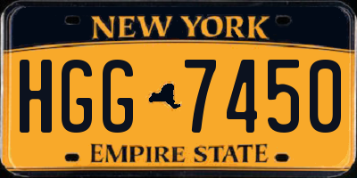 NY license plate HGG7450