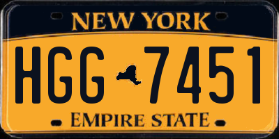 NY license plate HGG7451