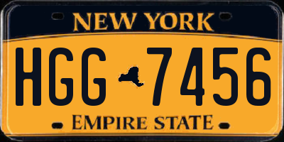 NY license plate HGG7456