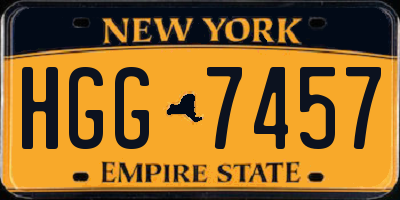NY license plate HGG7457