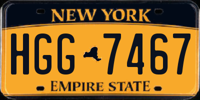NY license plate HGG7467