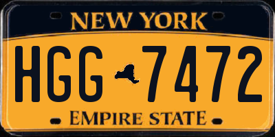 NY license plate HGG7472