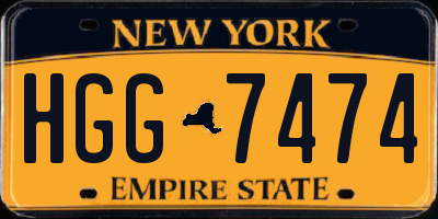 NY license plate HGG7474