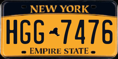 NY license plate HGG7476