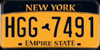 NY license plate HGG7491