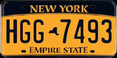 NY license plate HGG7493