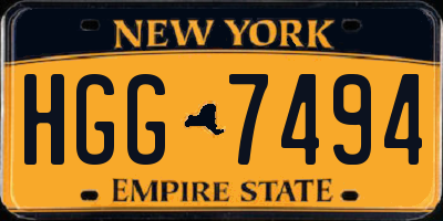 NY license plate HGG7494
