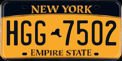 NY license plate HGG7502