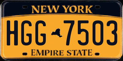 NY license plate HGG7503