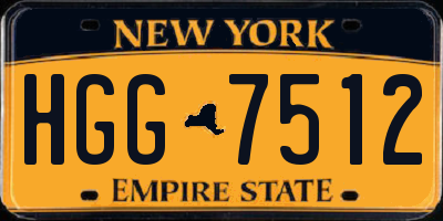 NY license plate HGG7512