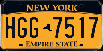 NY license plate HGG7517