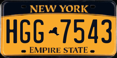 NY license plate HGG7543