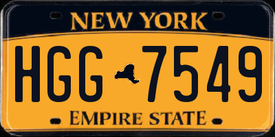 NY license plate HGG7549