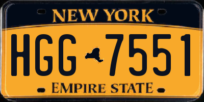 NY license plate HGG7551