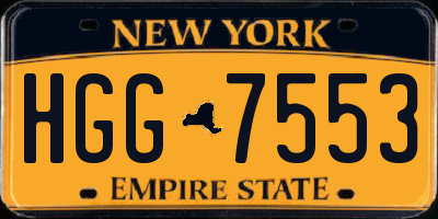 NY license plate HGG7553