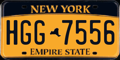 NY license plate HGG7556