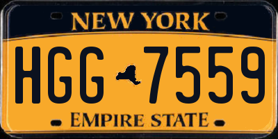 NY license plate HGG7559
