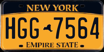 NY license plate HGG7564