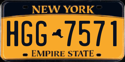 NY license plate HGG7571