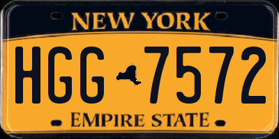 NY license plate HGG7572