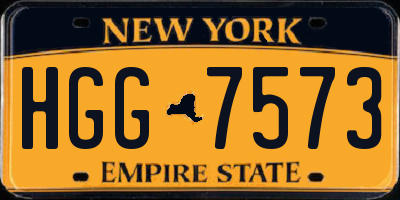 NY license plate HGG7573