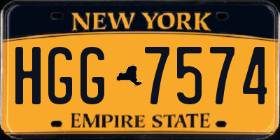 NY license plate HGG7574