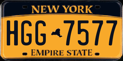 NY license plate HGG7577