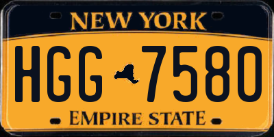 NY license plate HGG7580