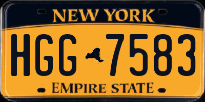 NY license plate HGG7583