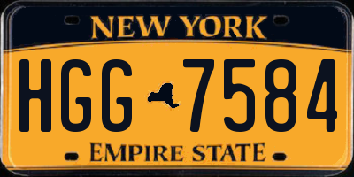 NY license plate HGG7584