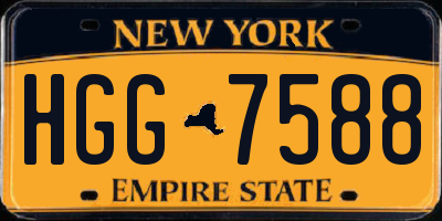 NY license plate HGG7588