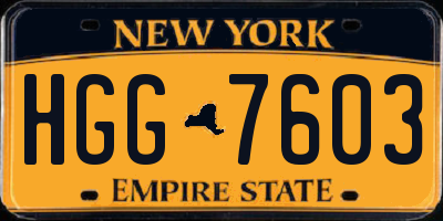 NY license plate HGG7603