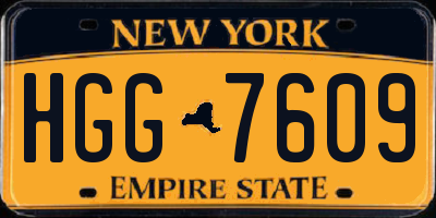 NY license plate HGG7609