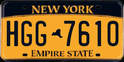 NY license plate HGG7610