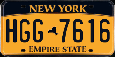 NY license plate HGG7616