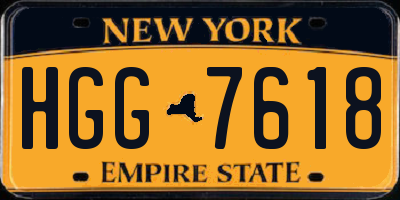 NY license plate HGG7618
