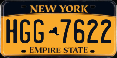 NY license plate HGG7622