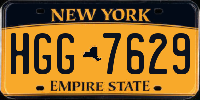 NY license plate HGG7629