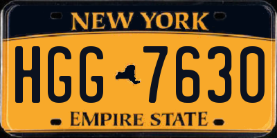 NY license plate HGG7630