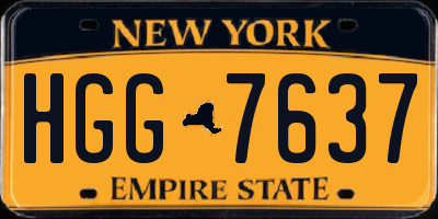 NY license plate HGG7637