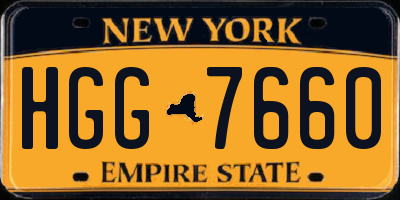 NY license plate HGG7660
