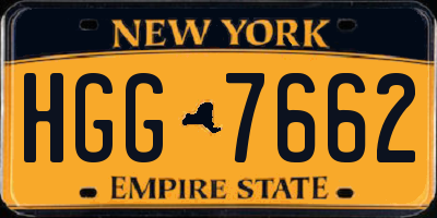 NY license plate HGG7662