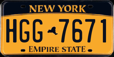 NY license plate HGG7671