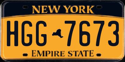 NY license plate HGG7673