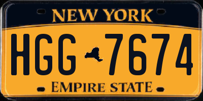 NY license plate HGG7674