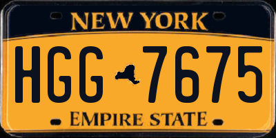 NY license plate HGG7675