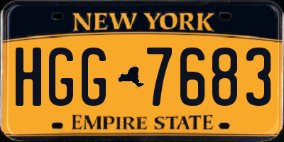 NY license plate HGG7683