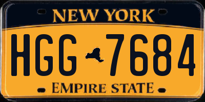 NY license plate HGG7684