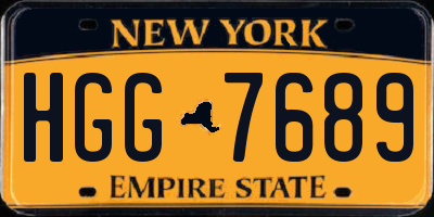 NY license plate HGG7689